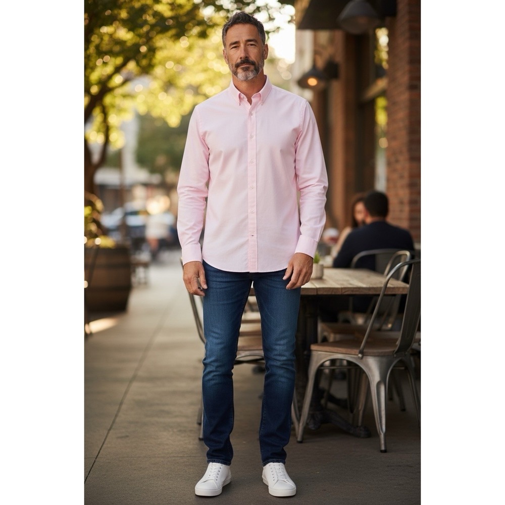 Joseph & Feiss Mens 16.5 36/37 Tall Long Sleeve Button Up 100% Cotton Pink